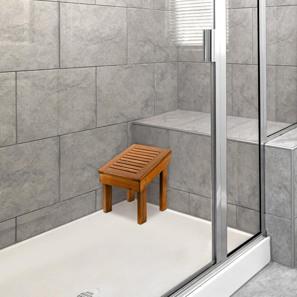 Utoplike teak in a bathroom lifestyle scene providing elegant practical use