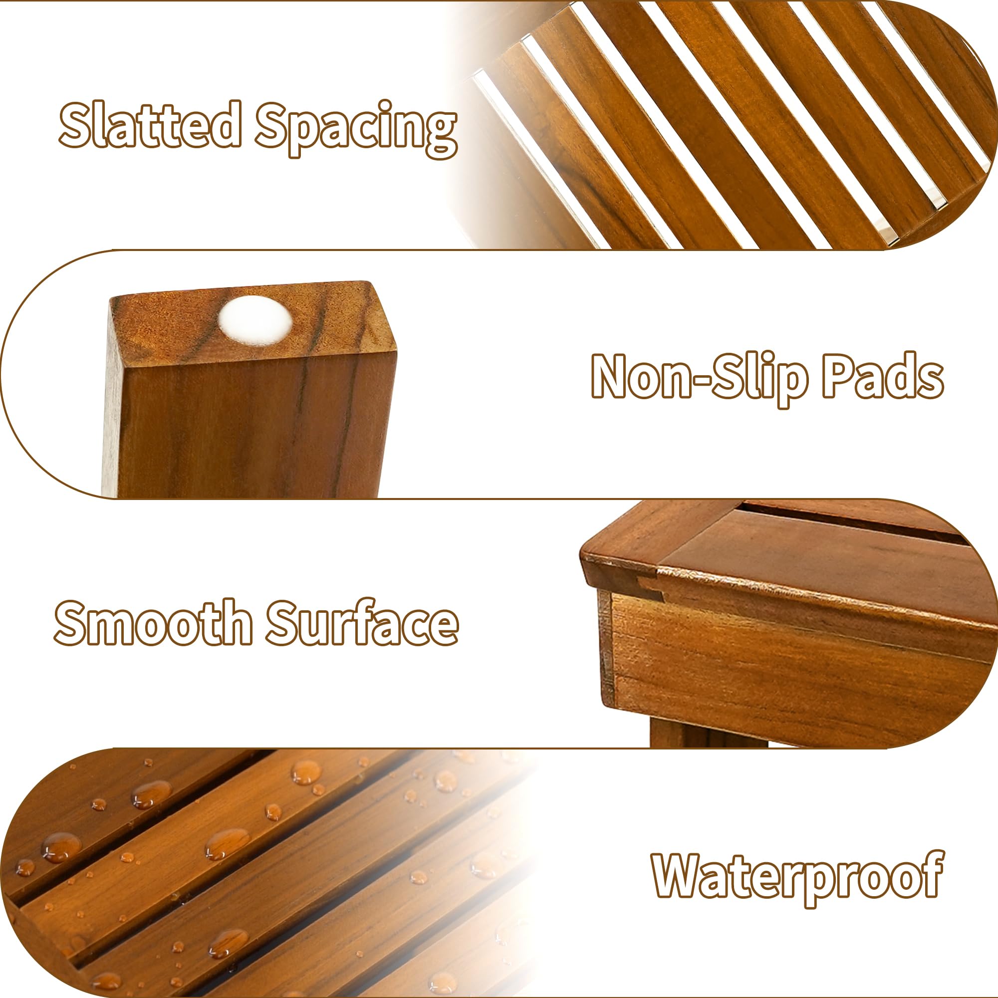 Utoplike teak wood grain closeup showing durable, low-maintenance surface