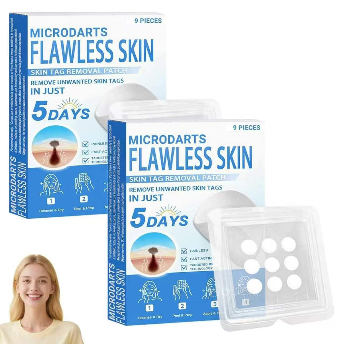 UYOUSC front packaging showing box and nine patches for convenience