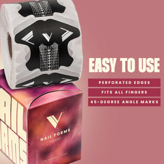 V Beauty Pure form secured on finger during builder gel sculpting for stability