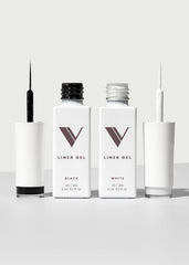 V Beauty Pure front packaging showing black and white liner bottles and benefits