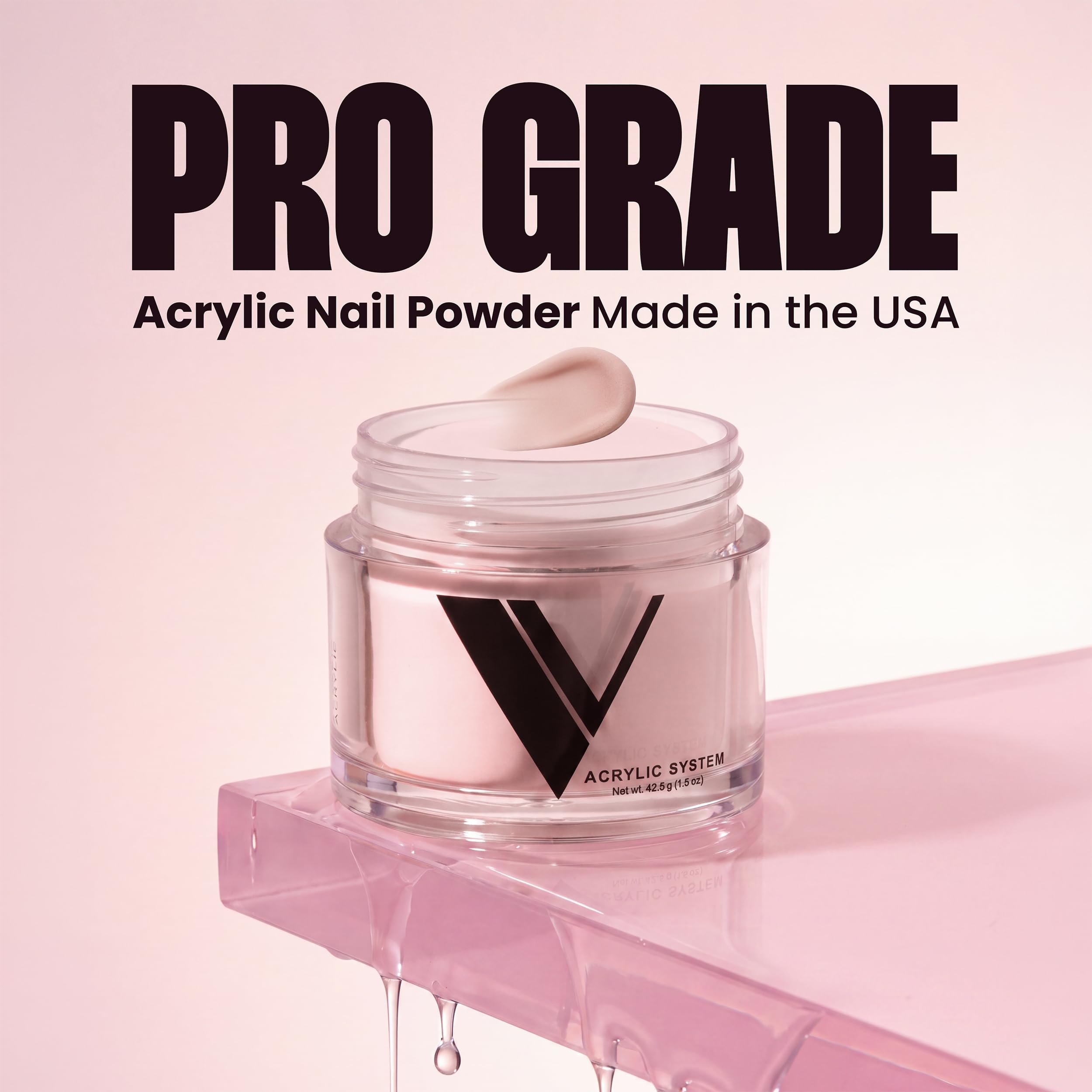 V Beauty Pure 1.5 oz jar next to ruler showing compact size and portability