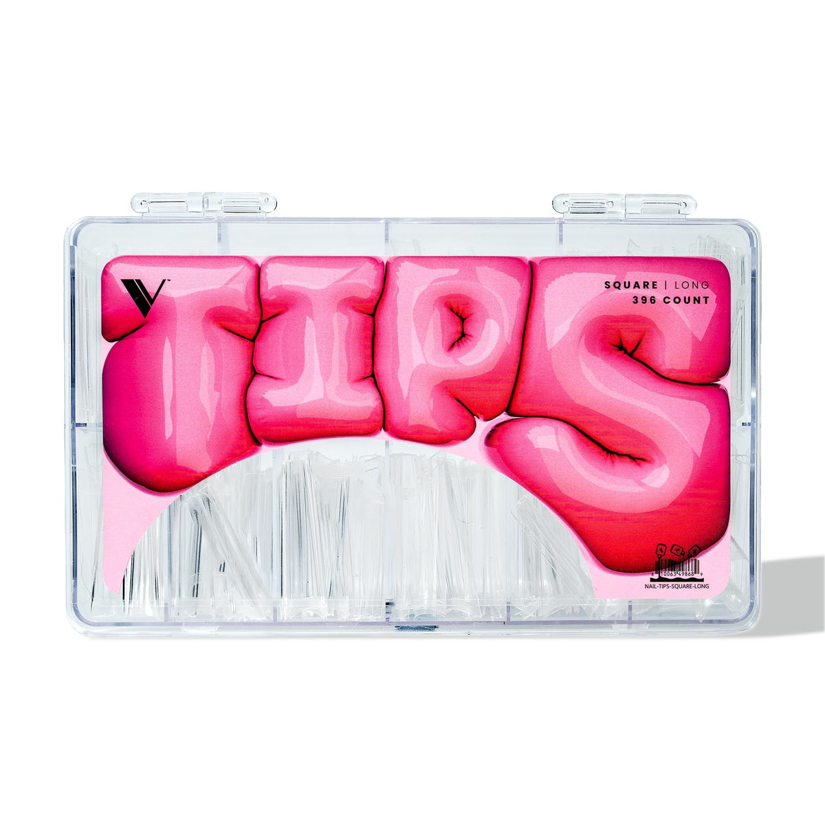 V Beauty Pure front packaging showing 504-piece square tip kit and clear organization benefit