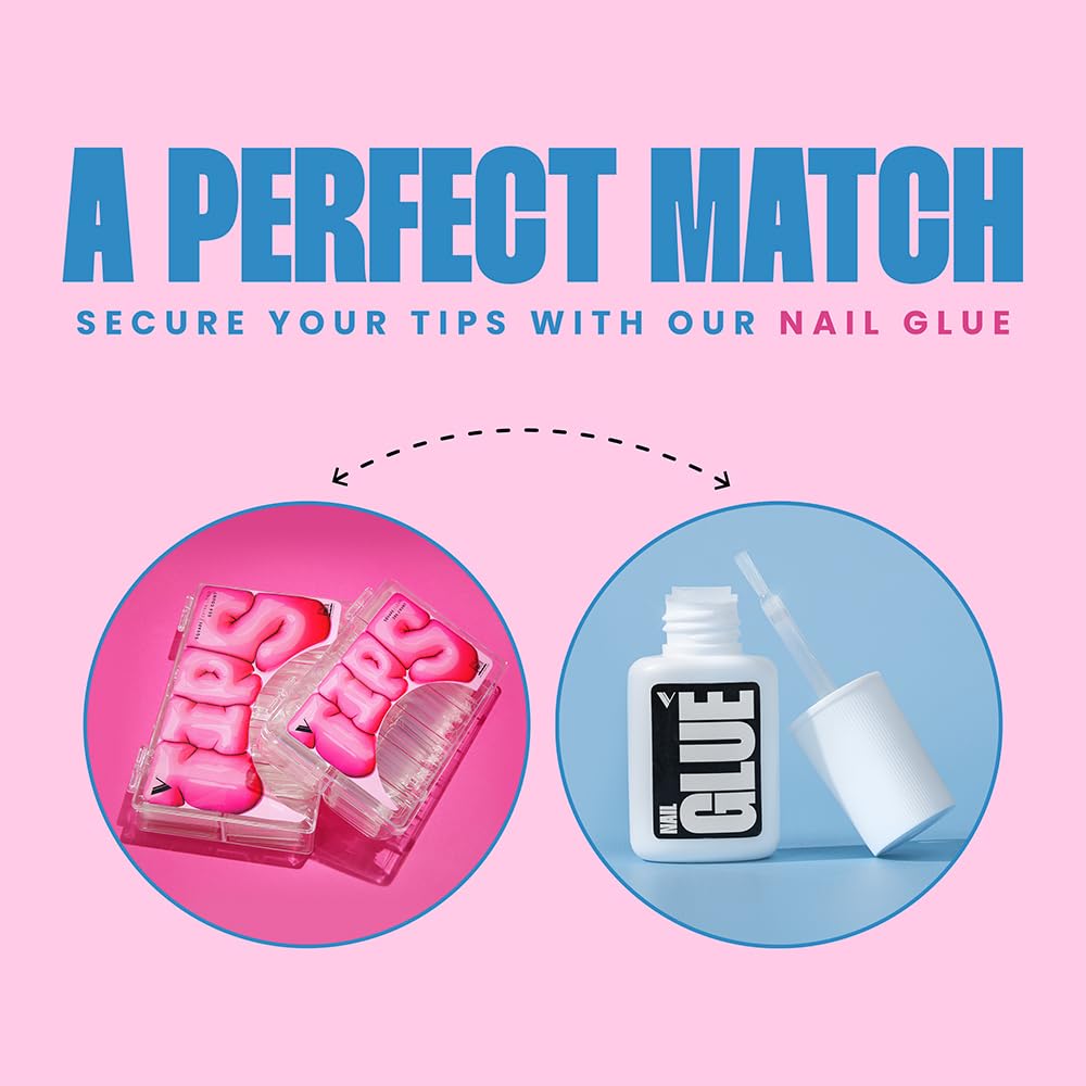 V Beauty Pure clear tips styled with nail art for a flawless base