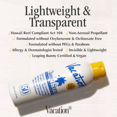 VACATION bottle in hand showing travel-friendly 6 fl oz size
