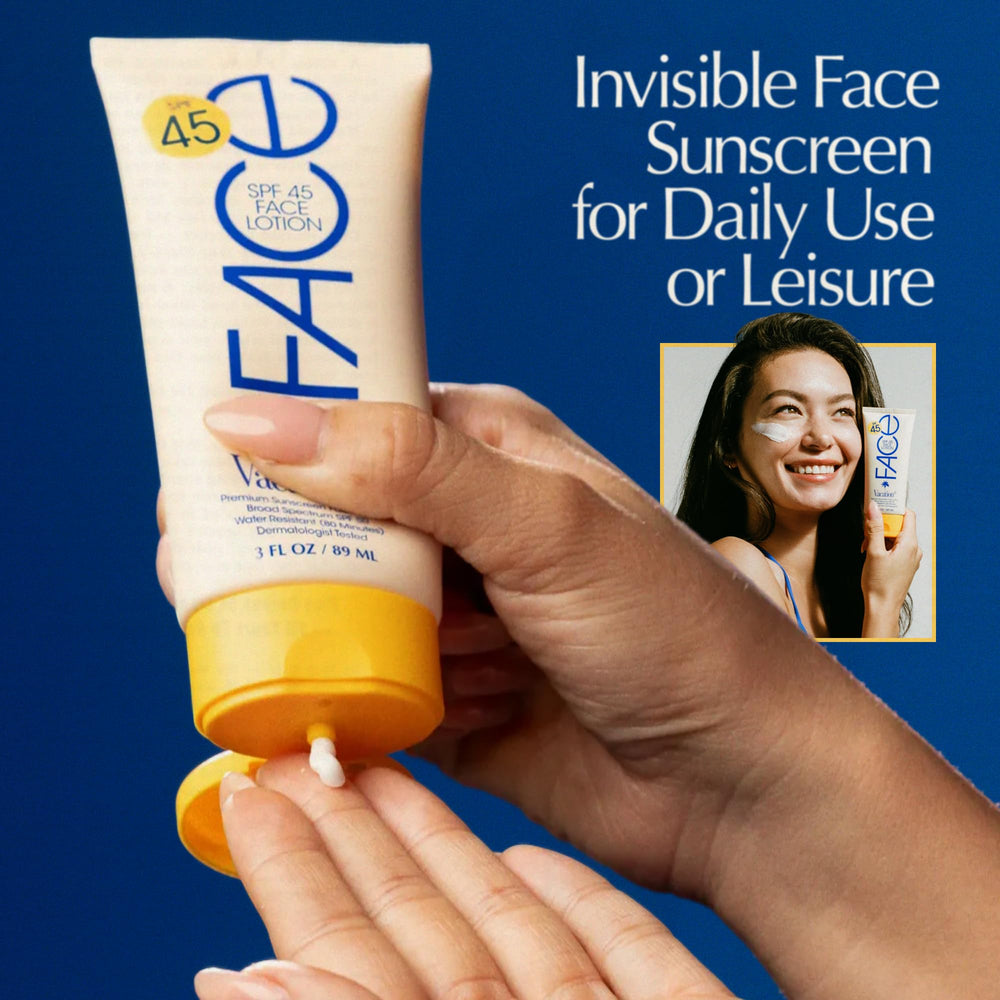 VACATION texture close-up revealing lightweight lotion that absorbs quickly