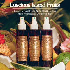 VACATION back label ingredients list highlighting coconut super blend benefits