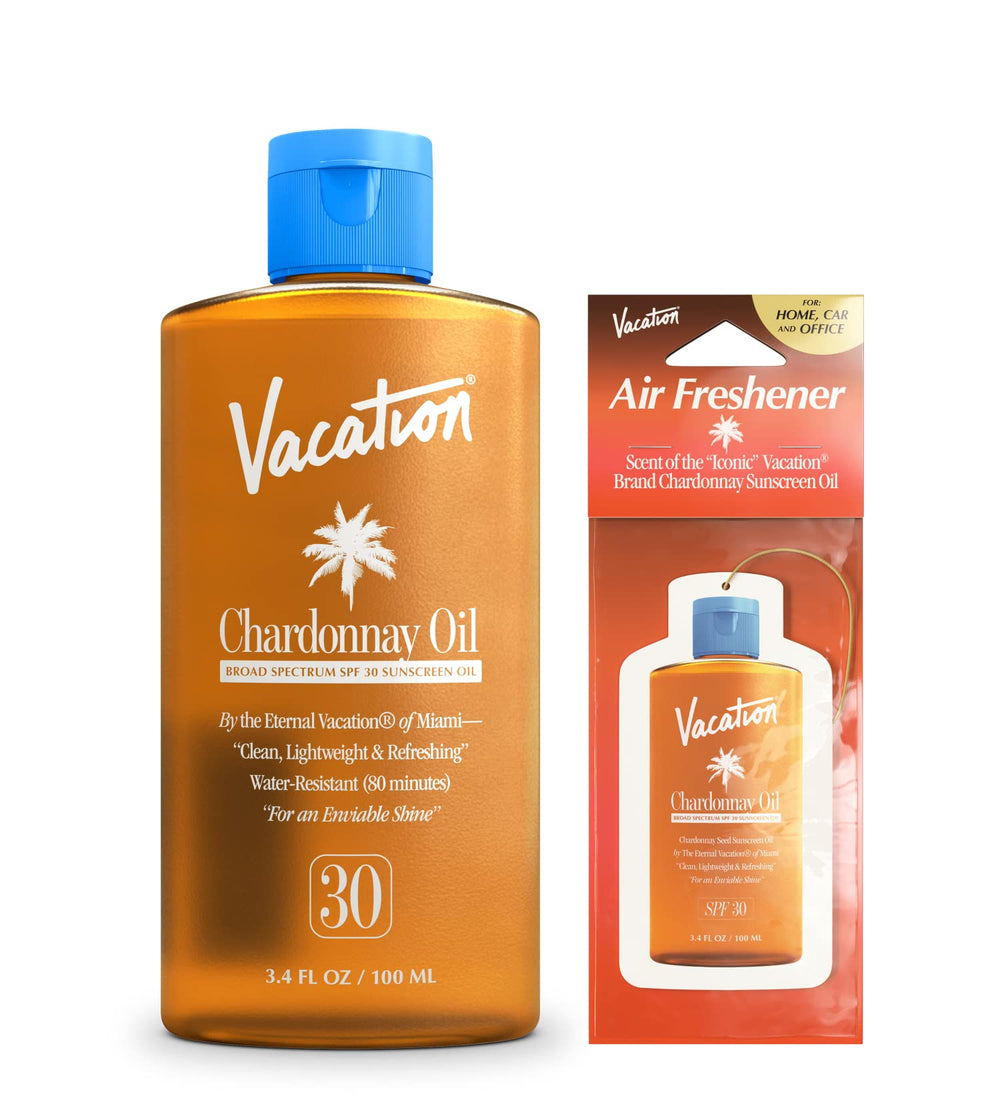 VACATION front packaging showing bottle and elegant design for travel convenience