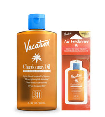 VACATION front packaging showing bottle and elegant design for travel convenience