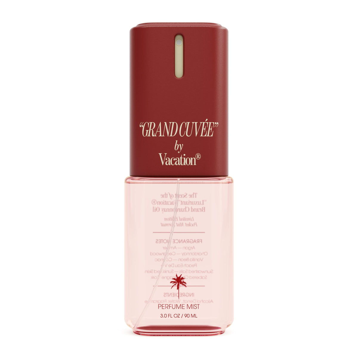 VACATION bottle front view showing elegant packaging and travel convenience