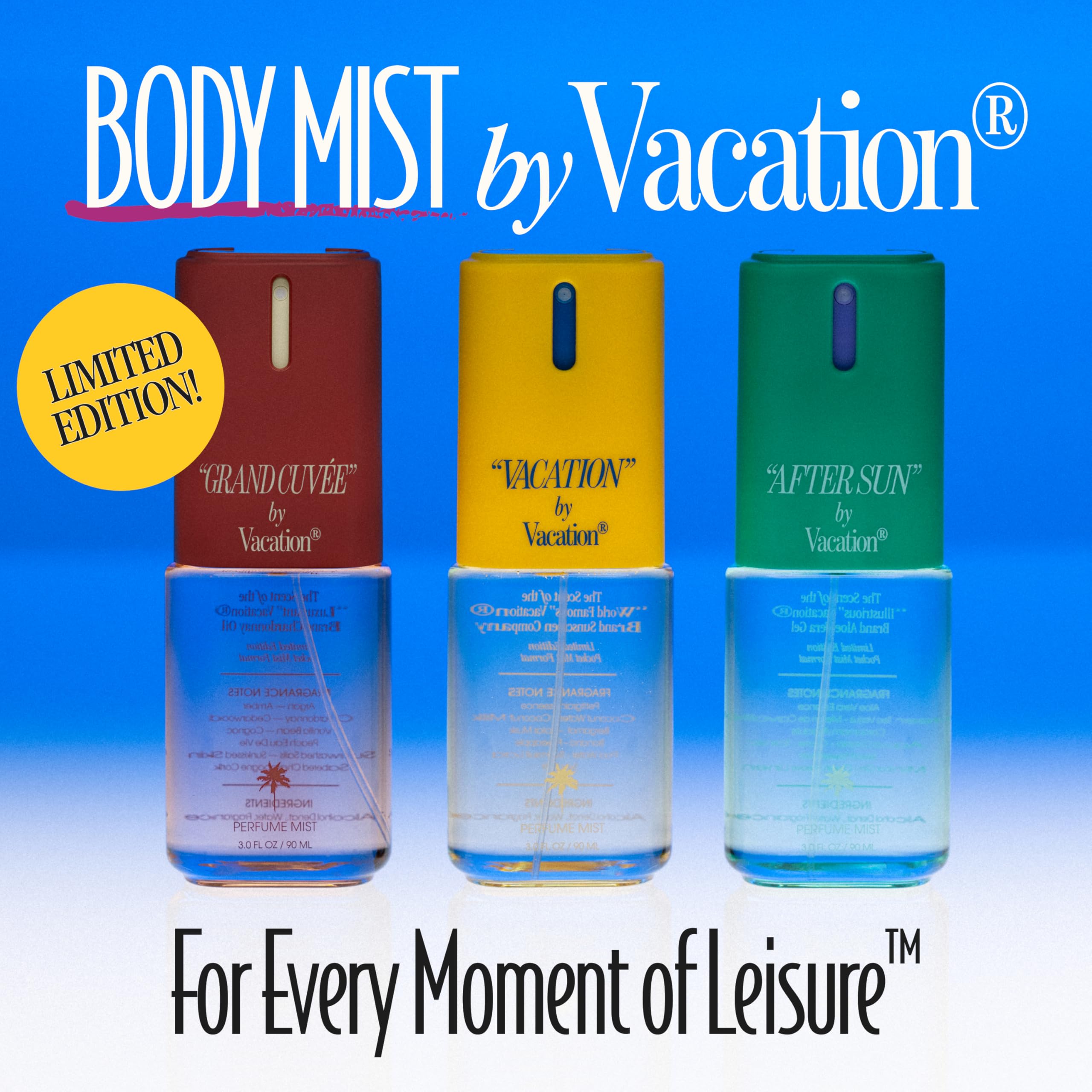 VACATION bottle paired with EDT showing layering and scent versatility