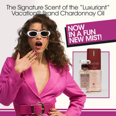 VACATION mist being sprayed demonstrating easy, even fragrance application