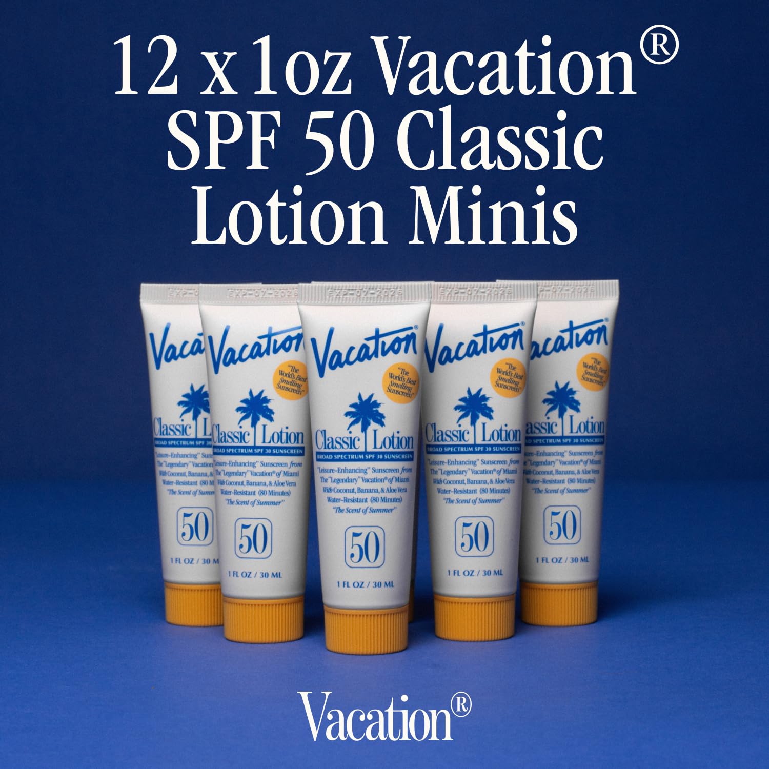 VACATION mini lotion texture closeup revealing lightweight, quick-absorbing finish