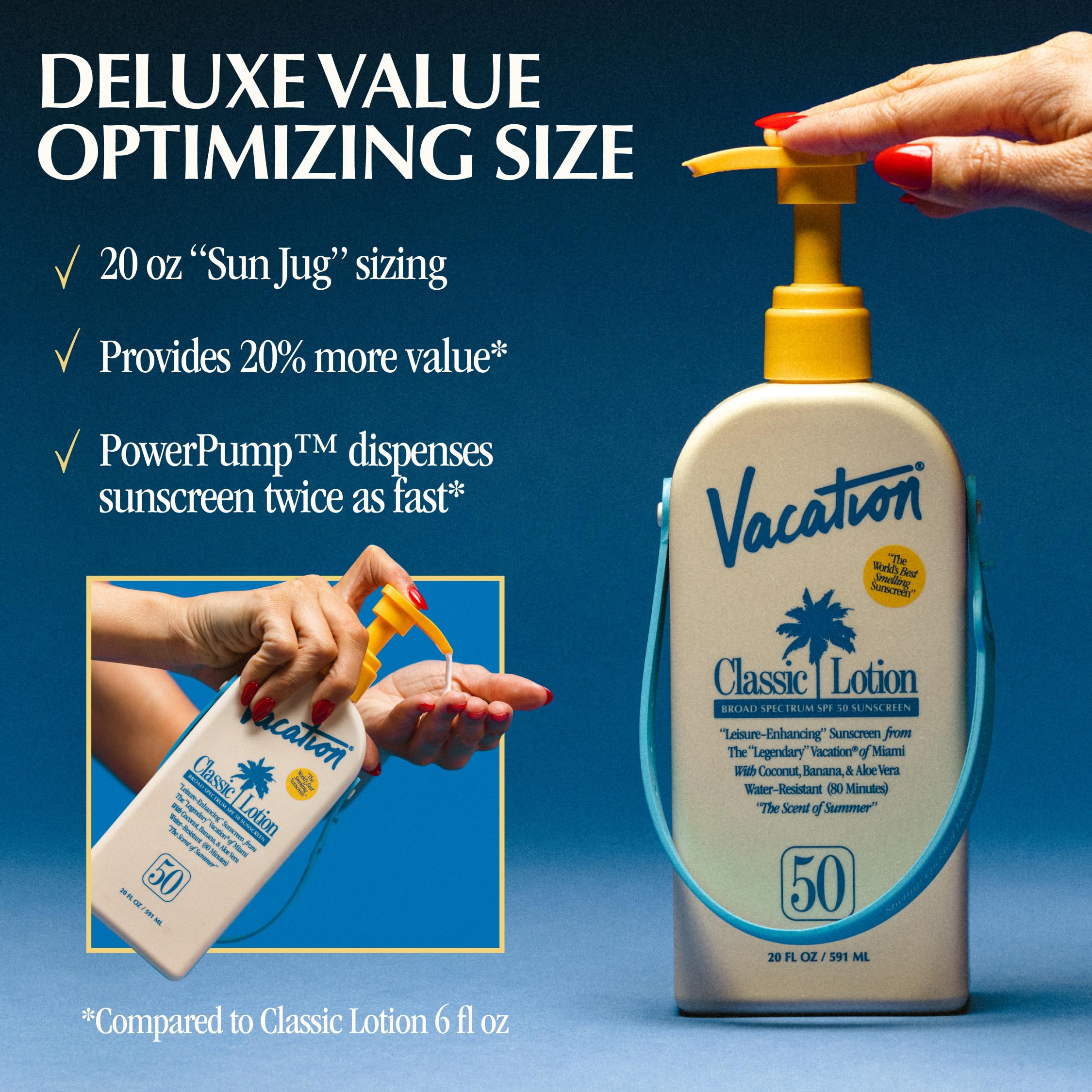 VACATION scent notes graphic indicating coconut-banana poolside fragrance