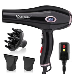 VAGARY front view dryer showing ergonomic handle and sleek design for comfortable styling