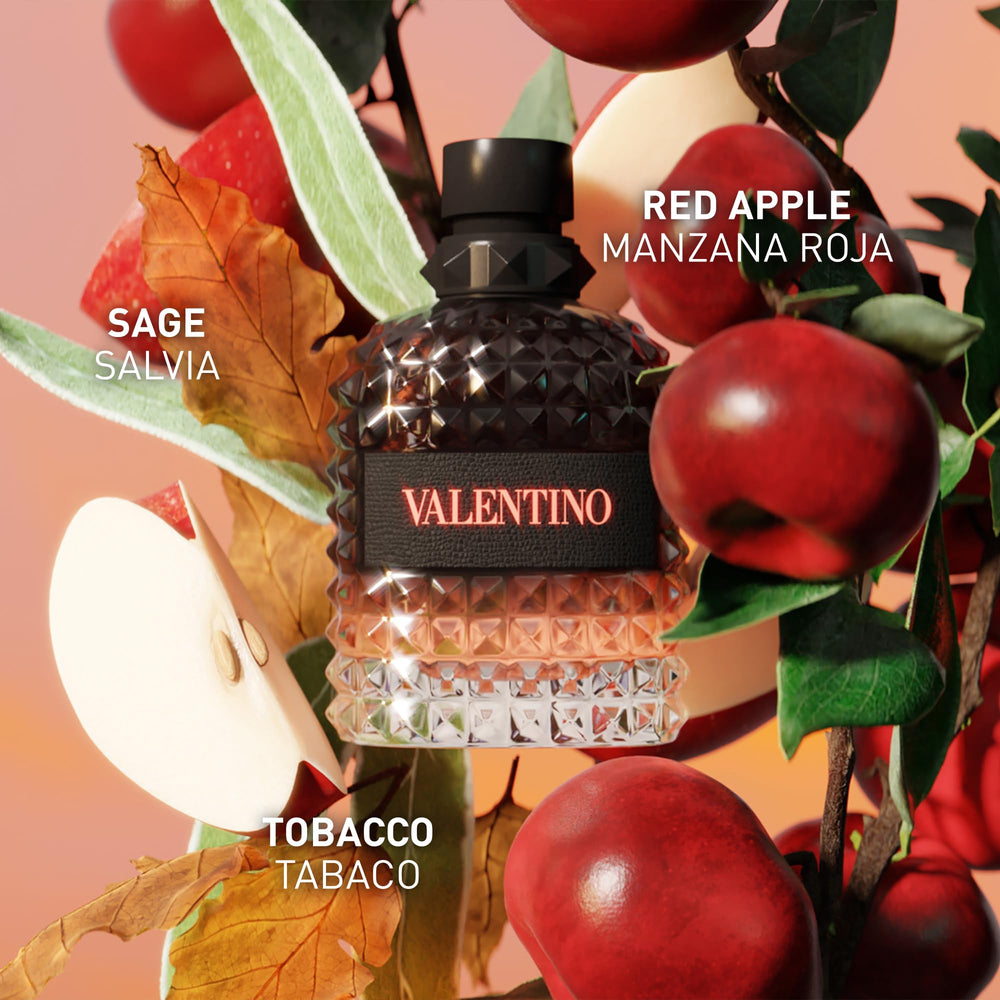 Close-up of Valentino bottle glass showcasing color and texture benefits