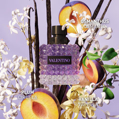 Valentino close-up of bottle texture highlighting premium glass detail