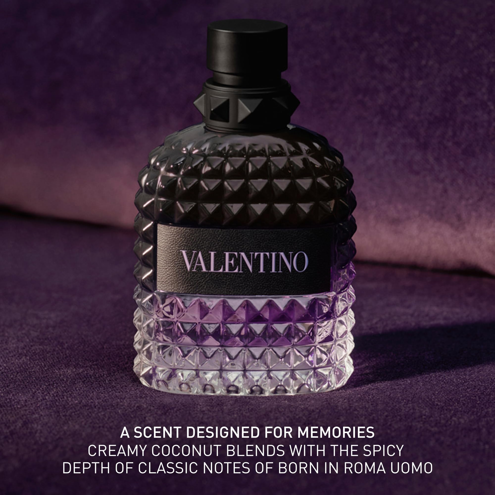 Valentino bottle held in hand showing 1.7 oz scale and travel-friendly convenience