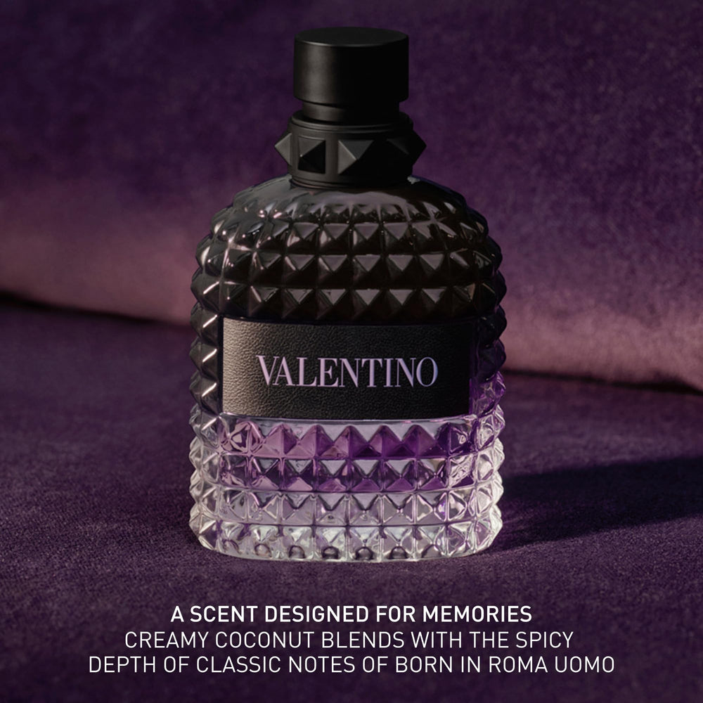 Valentino bottle held in hand showing 1.7 oz scale and travel-friendly convenience