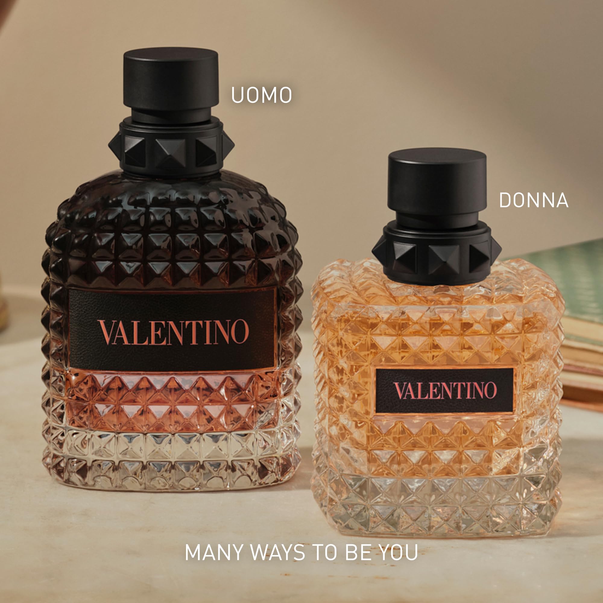 Valentino lifestyle on dresser suggesting daily use and chic presentation