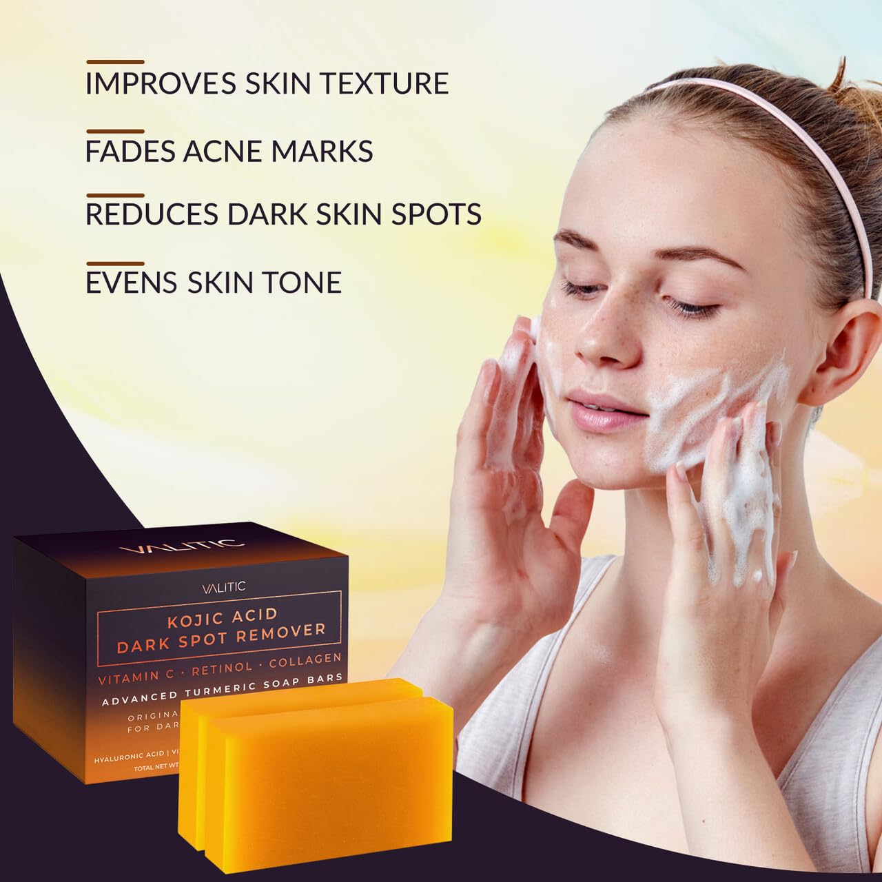 VALITIC applying soap to face demonstrating gentle use and spot targeting