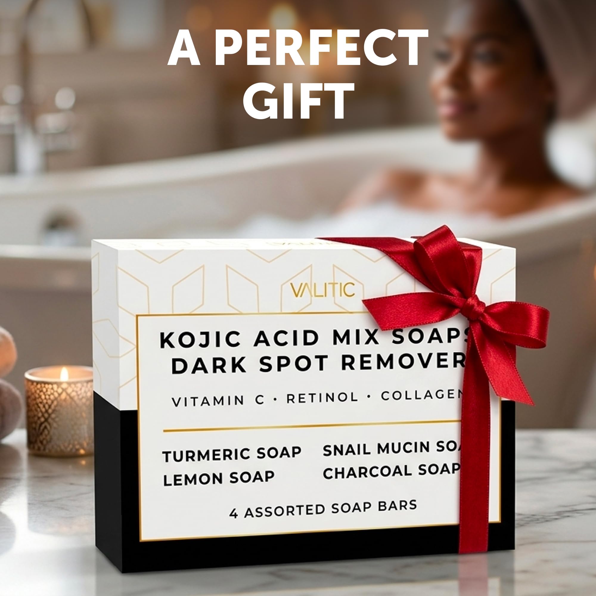 VALITIC ingredient label detail showing kojic acid and clean formulation benefit