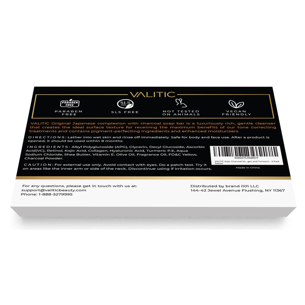 VALITIC turmeric root and charcoal visual suggesting natural brightening benefits
