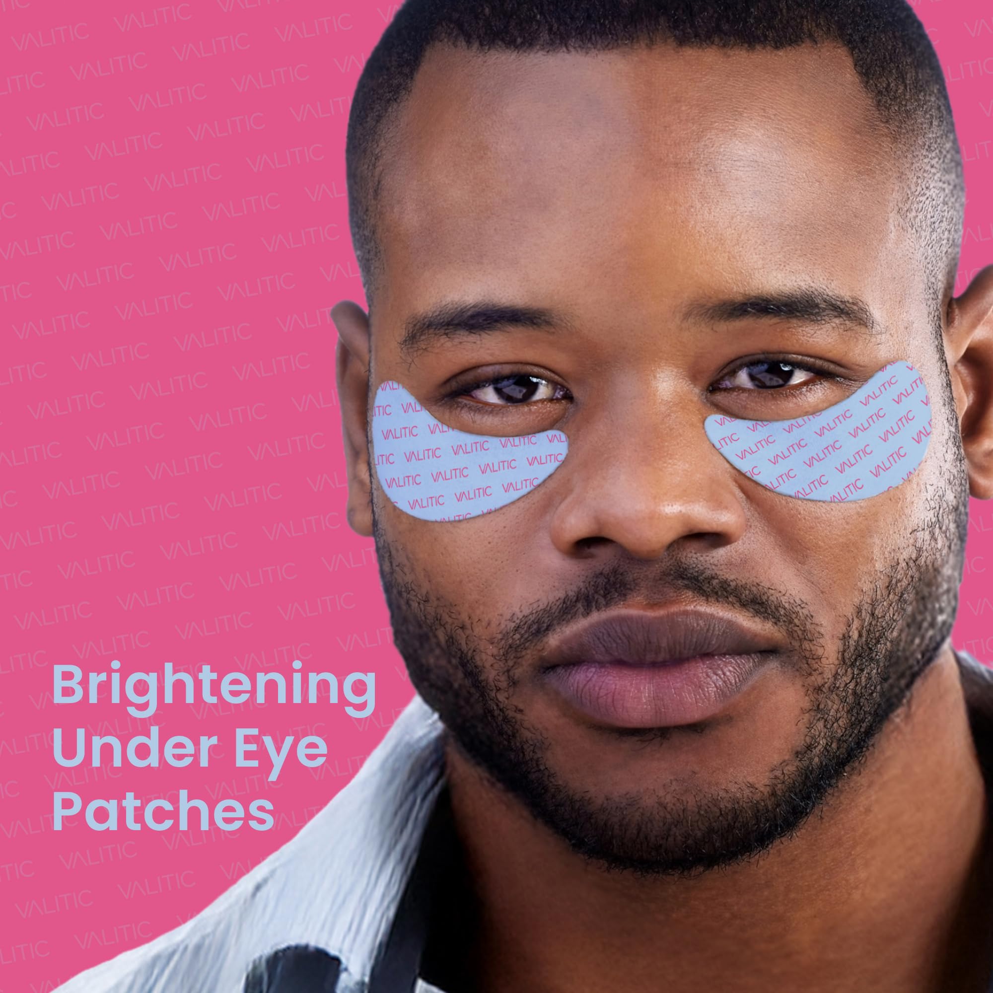 VALITIC patches applied under eye demonstrating immediate refresh