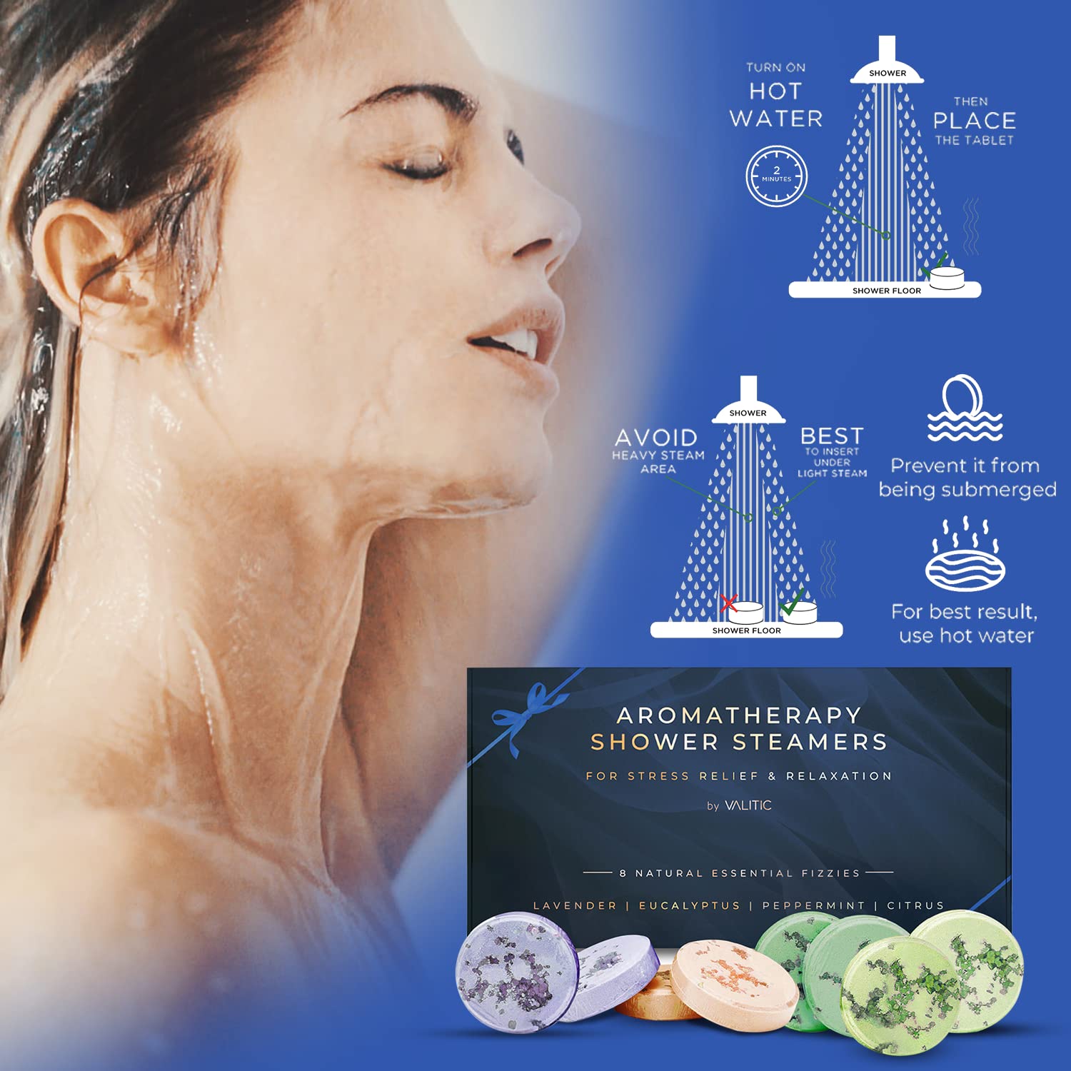 VALITIC peppermint tablet with water splash for cooling refreshment