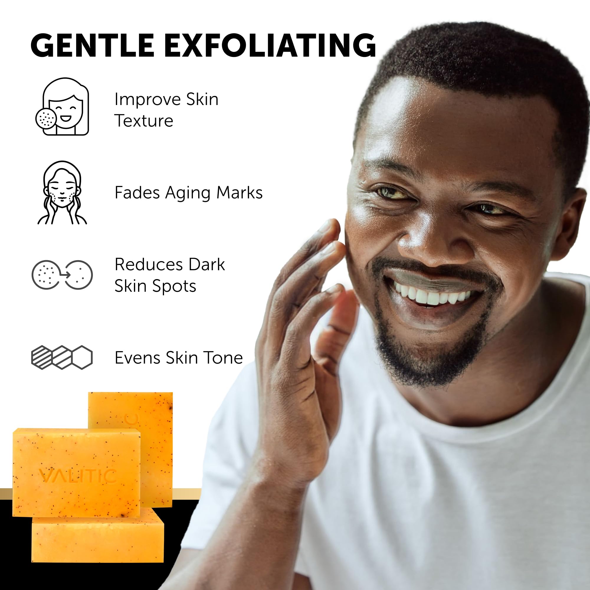 VALITIC soap lather on hand delivering gentle cleansing and hydration