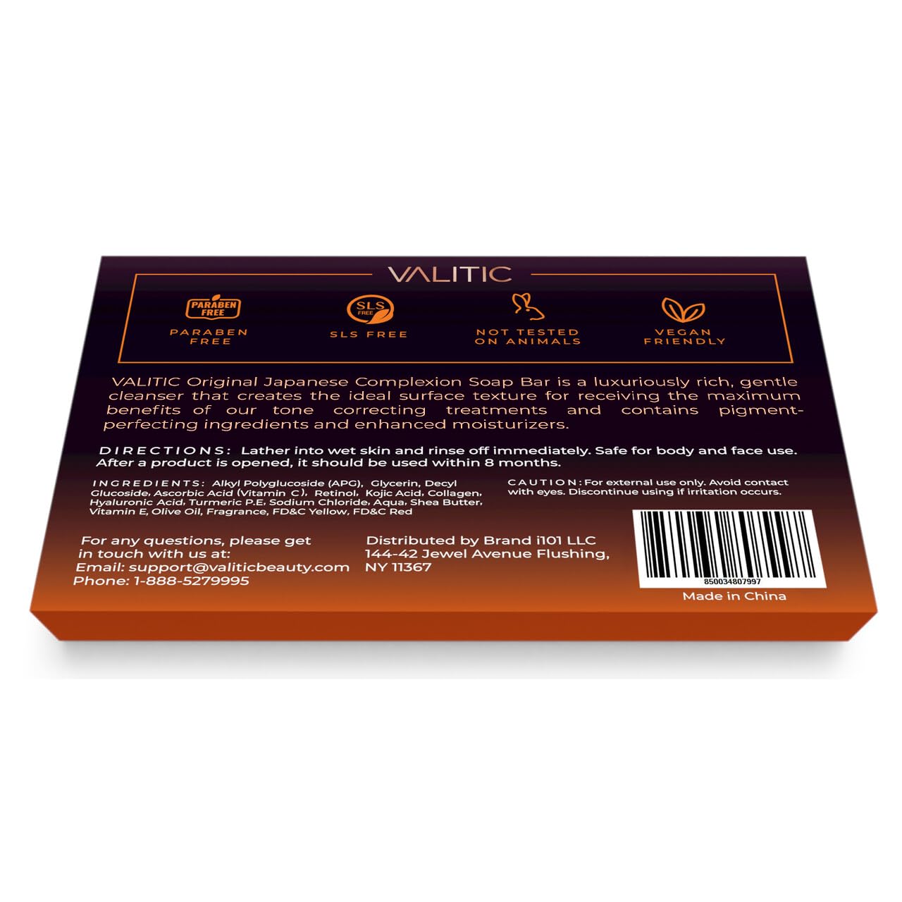VALITIC soap lathered on hand demonstrating gentle brightening action