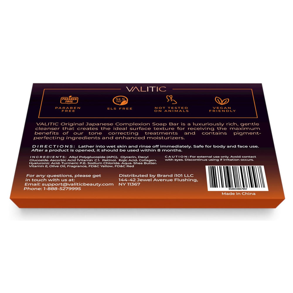 VALITIC soap lathered on hand demonstrating gentle brightening action