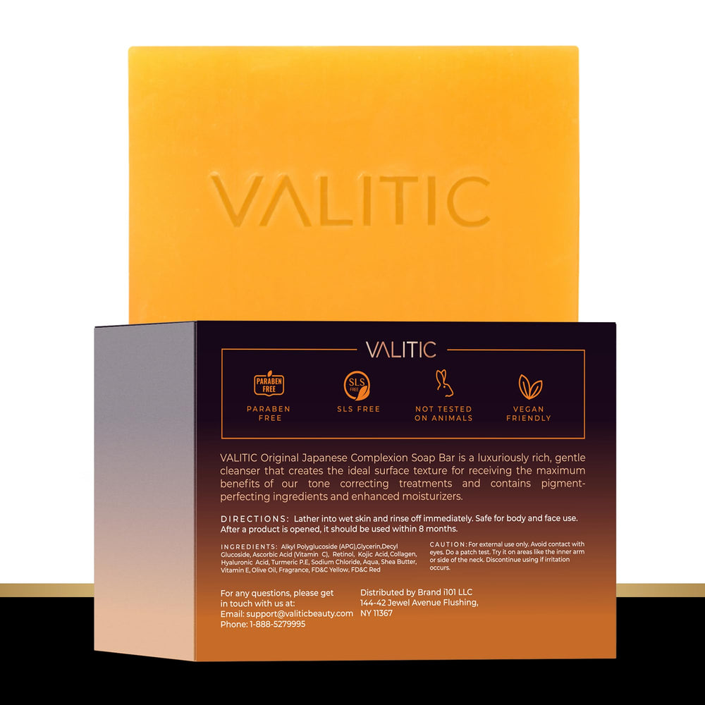 VALITIC soap bars styled in bathroom lifestyle scene suggesting daily use