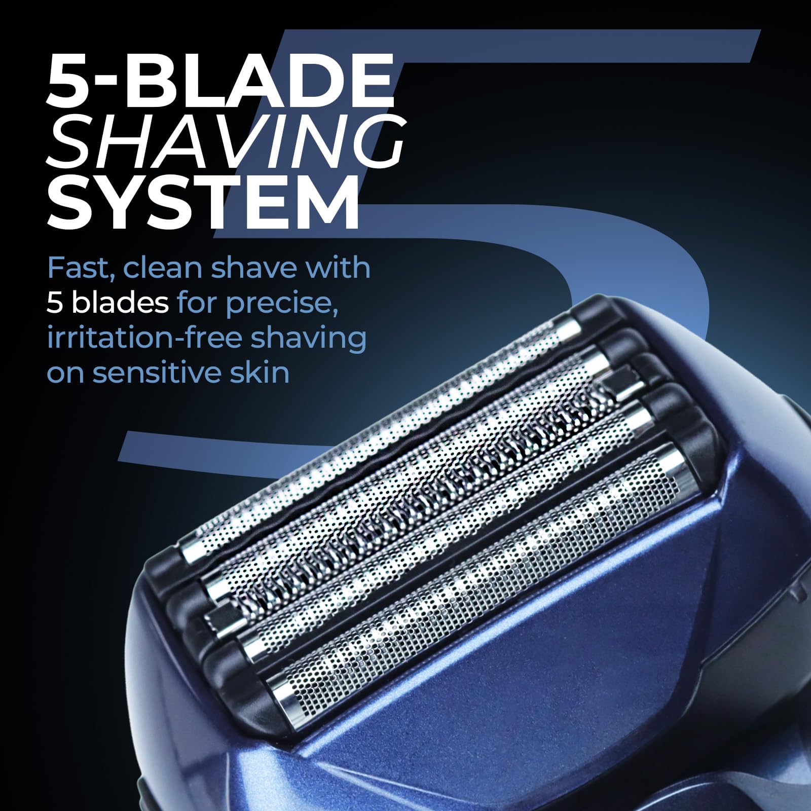 VALLNEI installed on Panasonic shaver head demonstrating easy tool-free swap