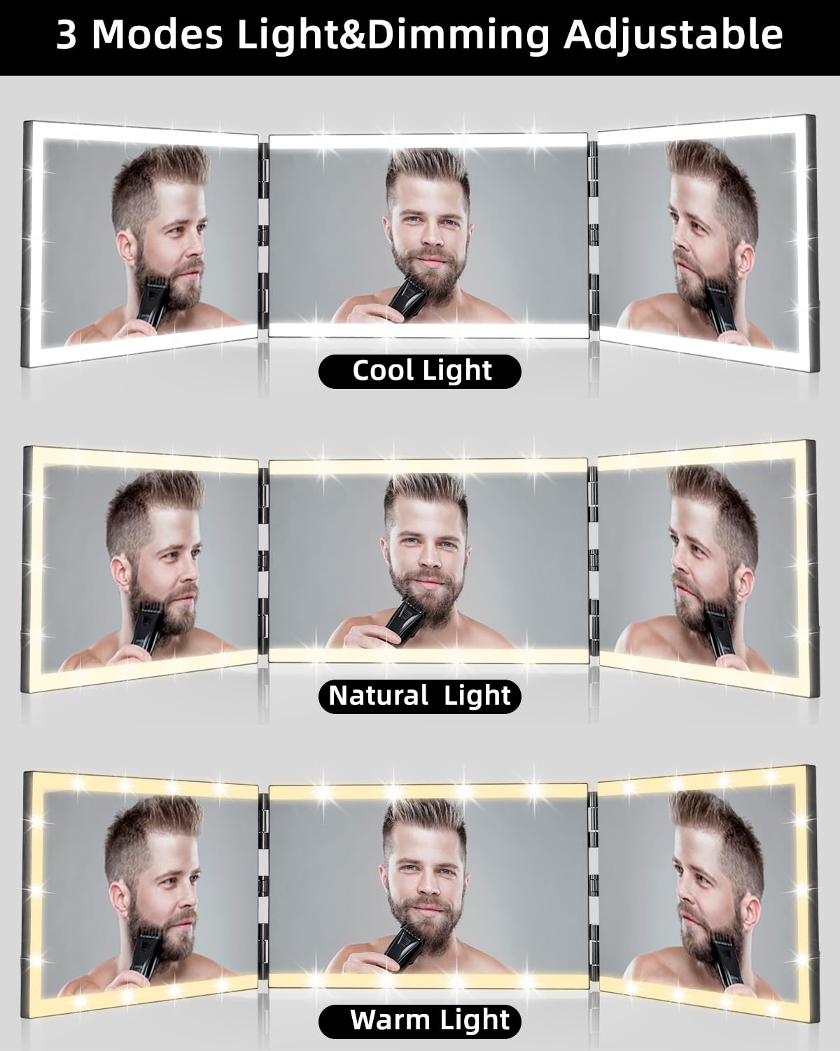 Vanexiss in use during self haircut demonstrating clearer back-of-head visibility