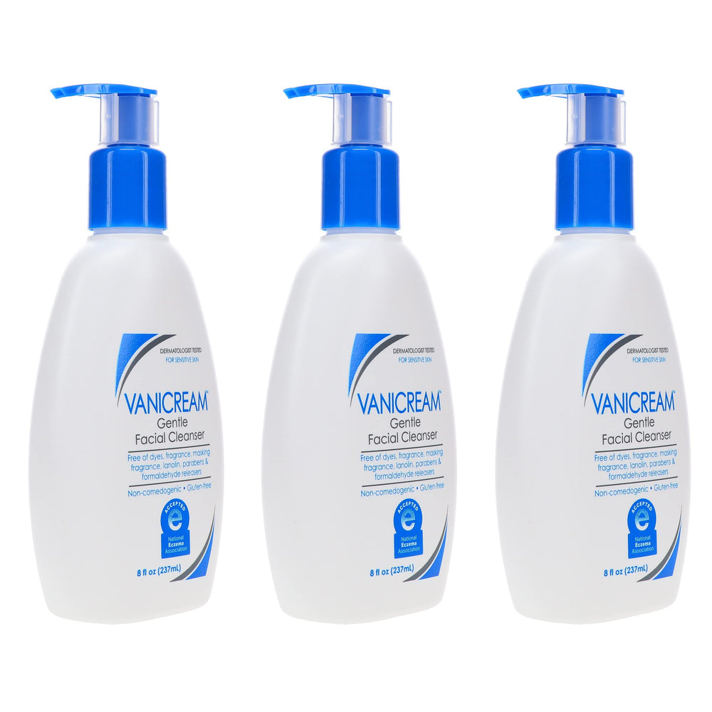 Vanicream before and after cleanse showing cleaner, soft skin