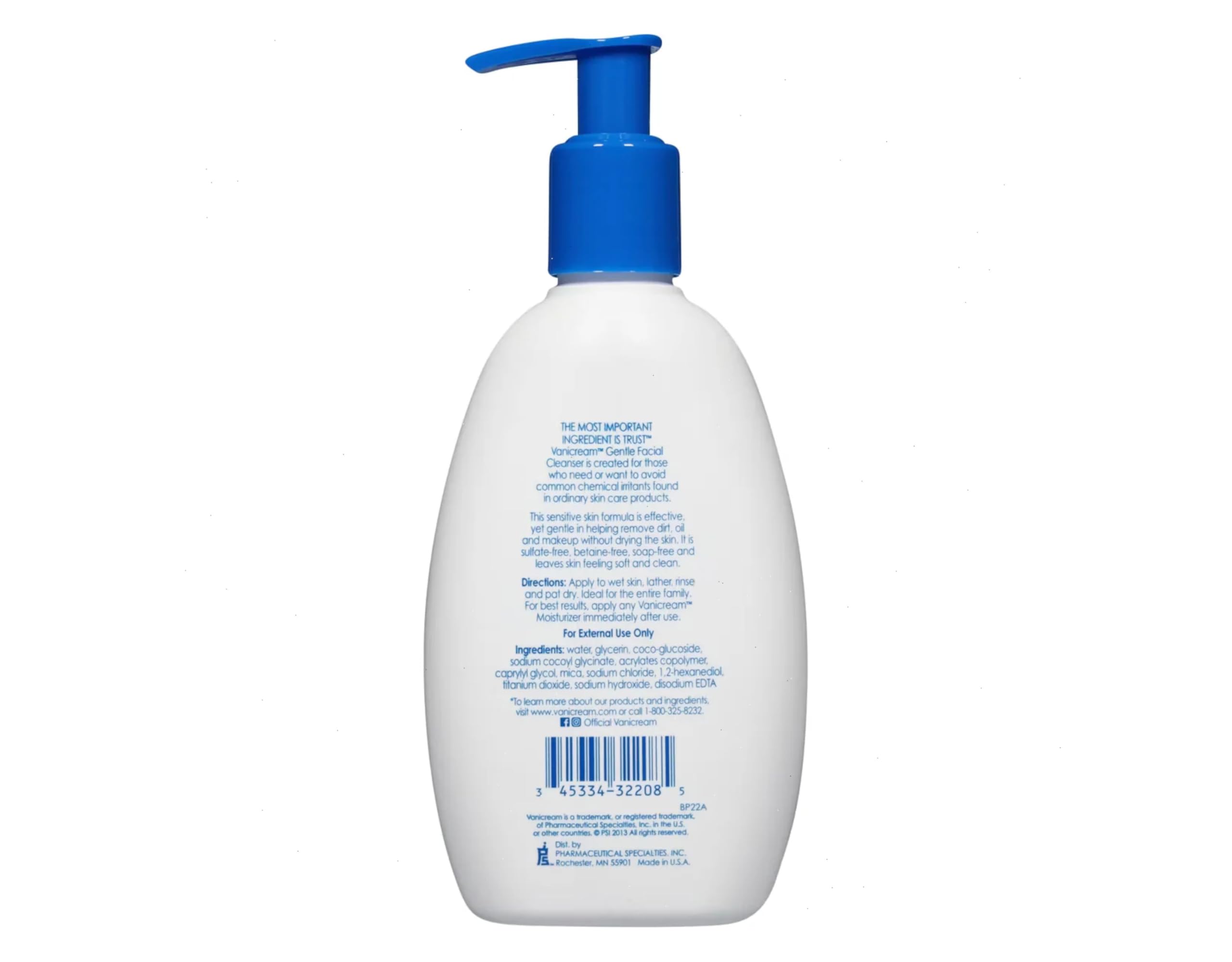 vanicream cleanser being rinsed from wet face for effective gentle cleansing