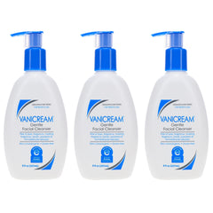 Vanicream front packaging showing three bottles and product benefit