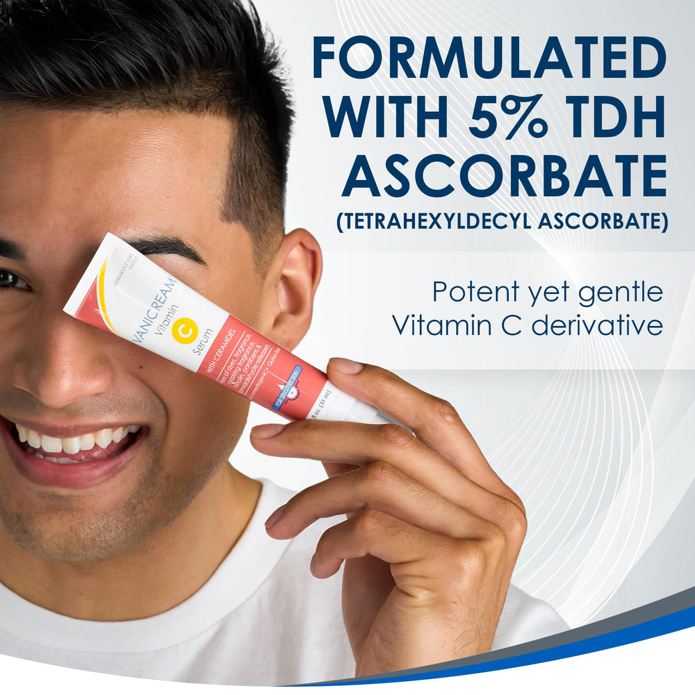 Vanicream serum applied to hand showing quick absorption and glow