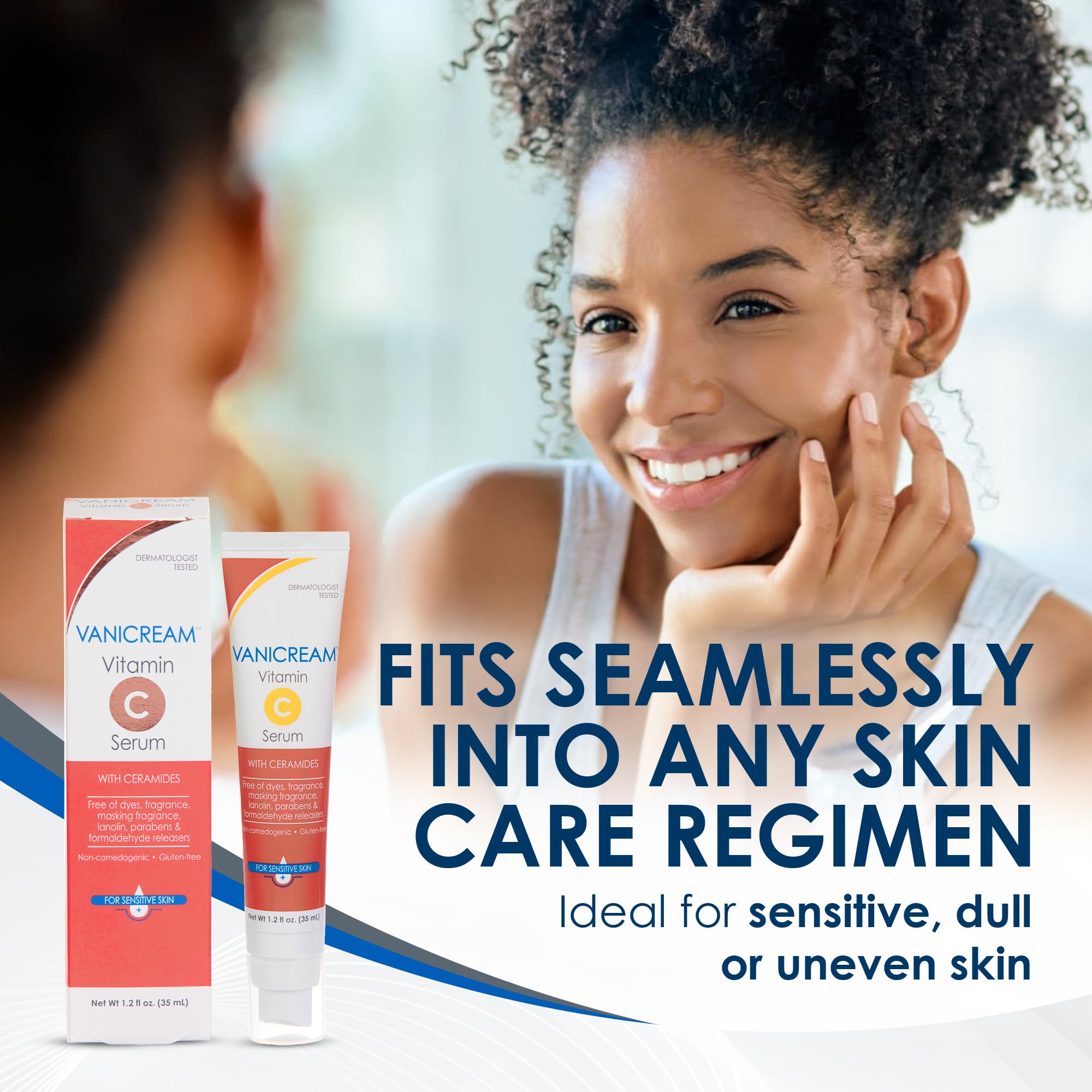 Vanicream milky serum texture close-up demonstrating lightweight absorption
