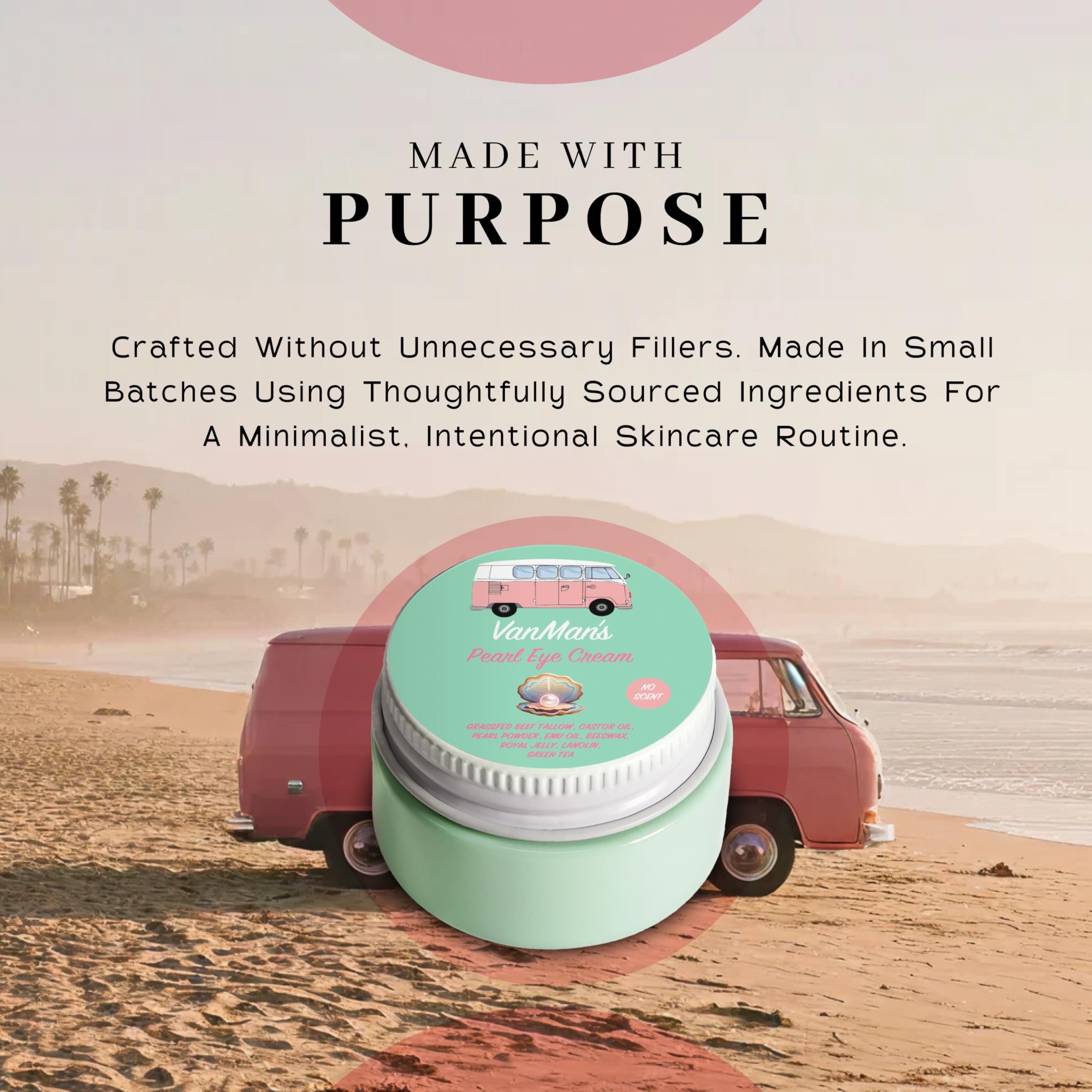 VanMan’s Pearl Eye Cream on bedside table suggesting nightly routine benefit