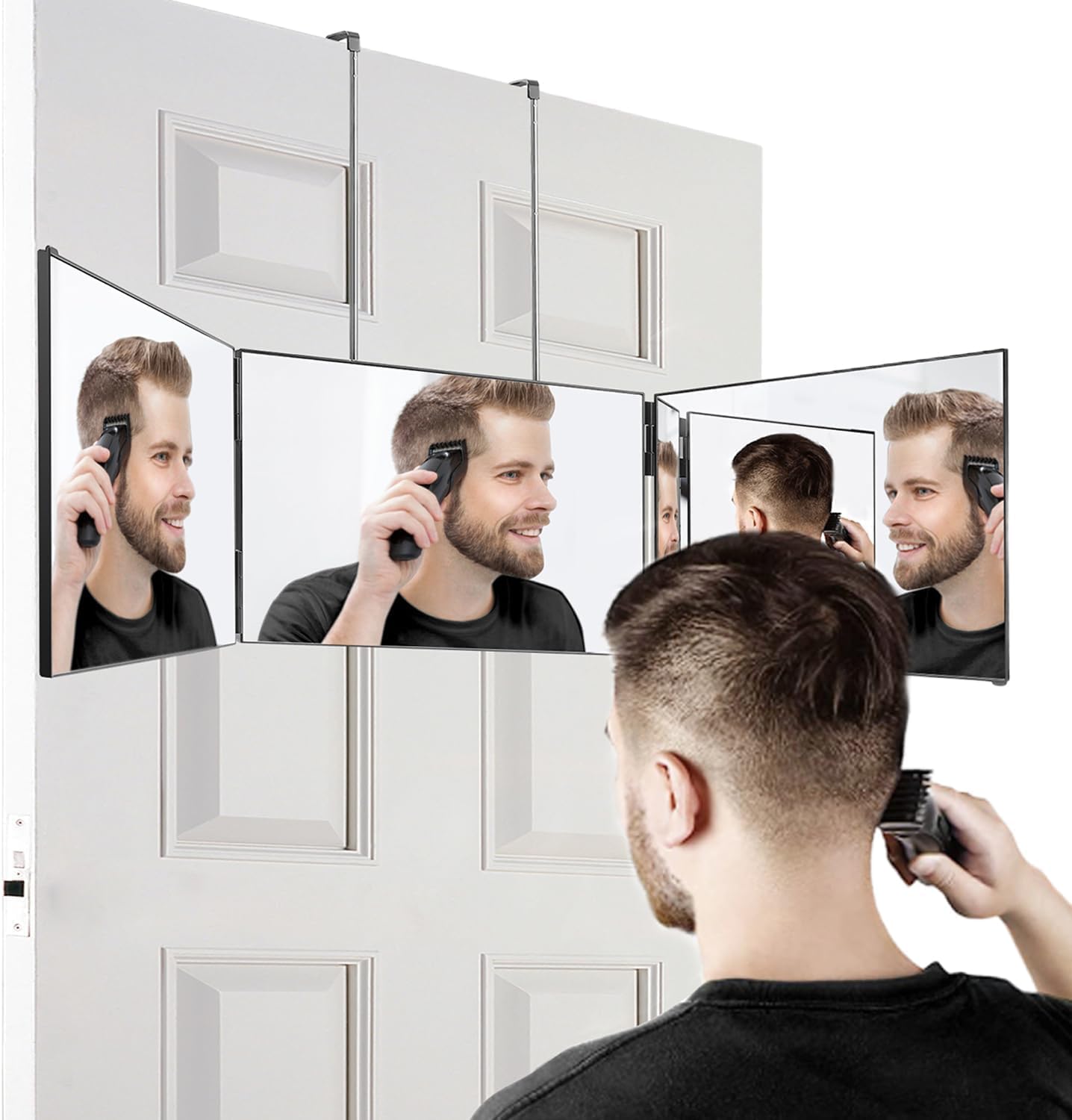 Vanmirr front view trifold mirror showing full 360-degree visibility benefit