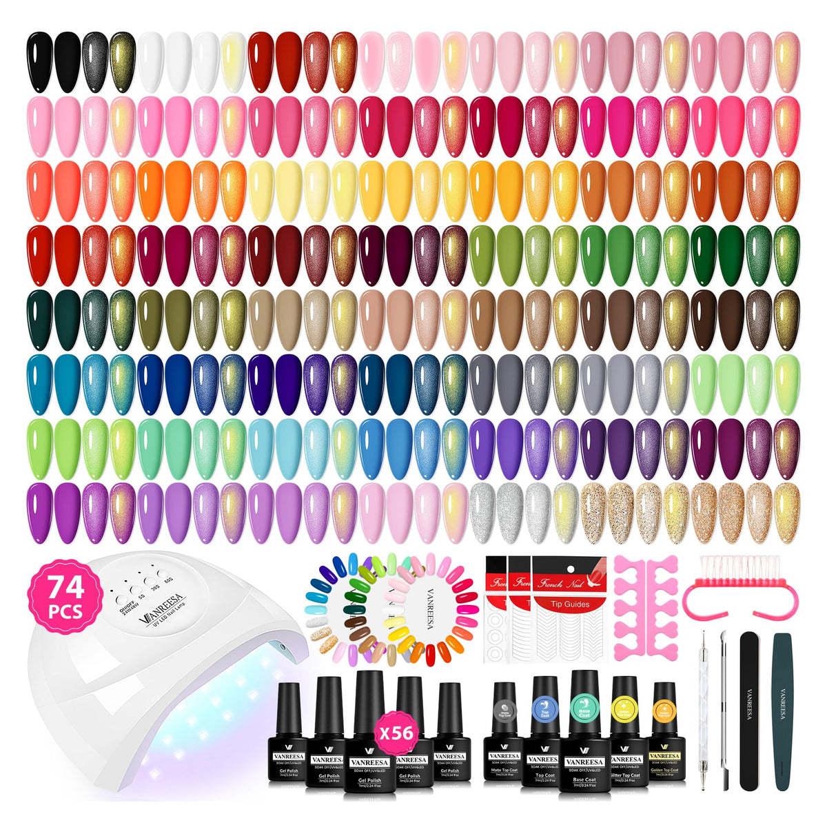 VANREESA front packaging showing full 74-piece kit and contents for ready use