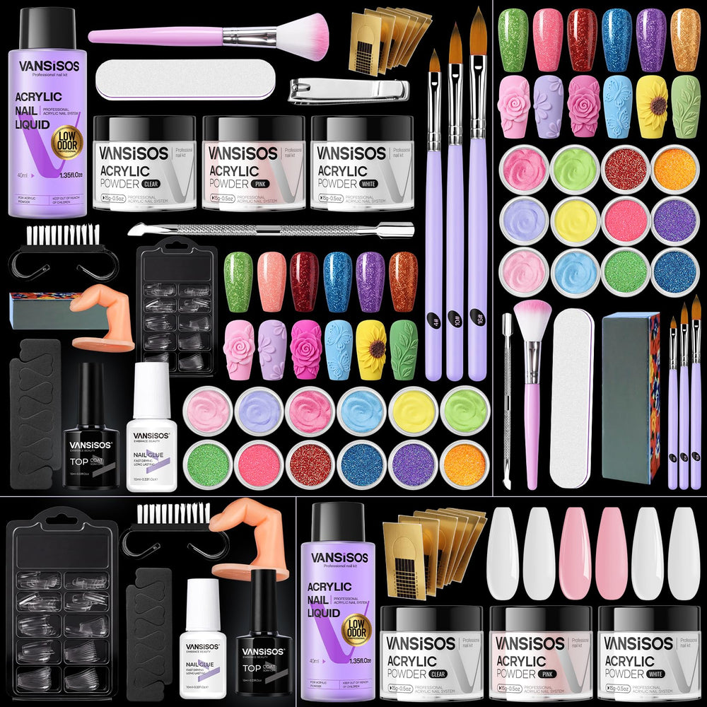 VANSISOS front packaging showing complete beginner acrylic kit and organized contents