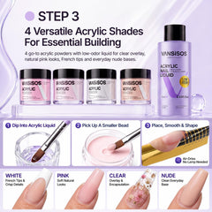VANSISOS glitter powders and accents for customizable nail art sparkle