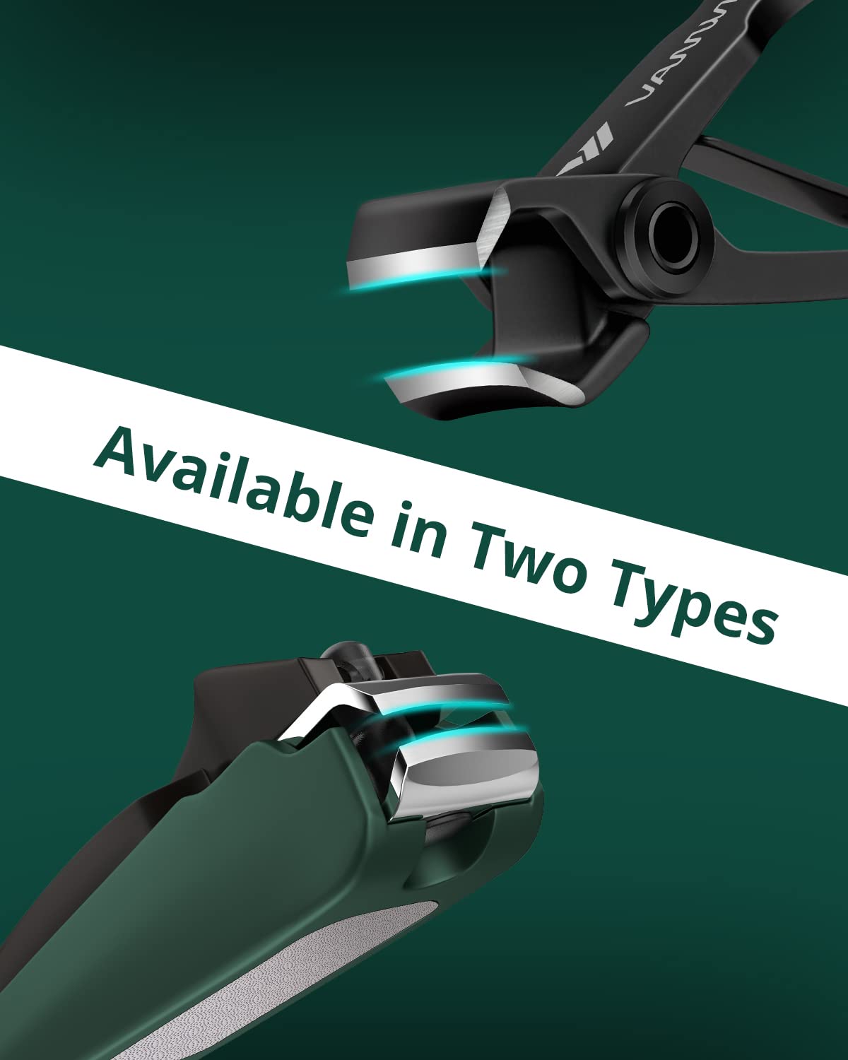 VANWIN toenail clipper blade close-up demonstrating sharp cut precision benefit