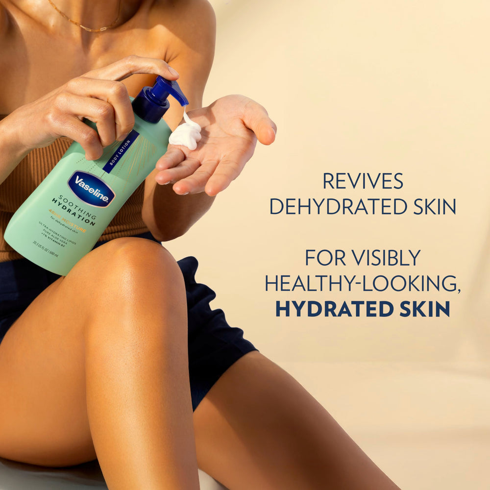 Vaseline lotion absorbing into skin, demonstrating non-greasy quick absorption