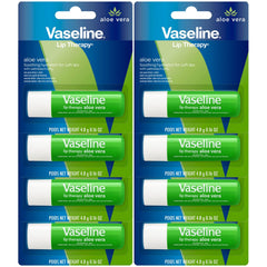 Vaseline front packaging showing eight aloe fresh sticks and benefits