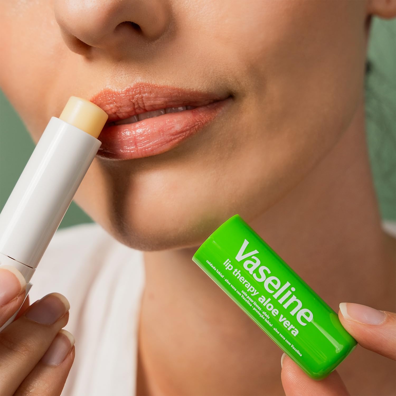 Vaseline stick in purse illustrating portability and on-the-go relief