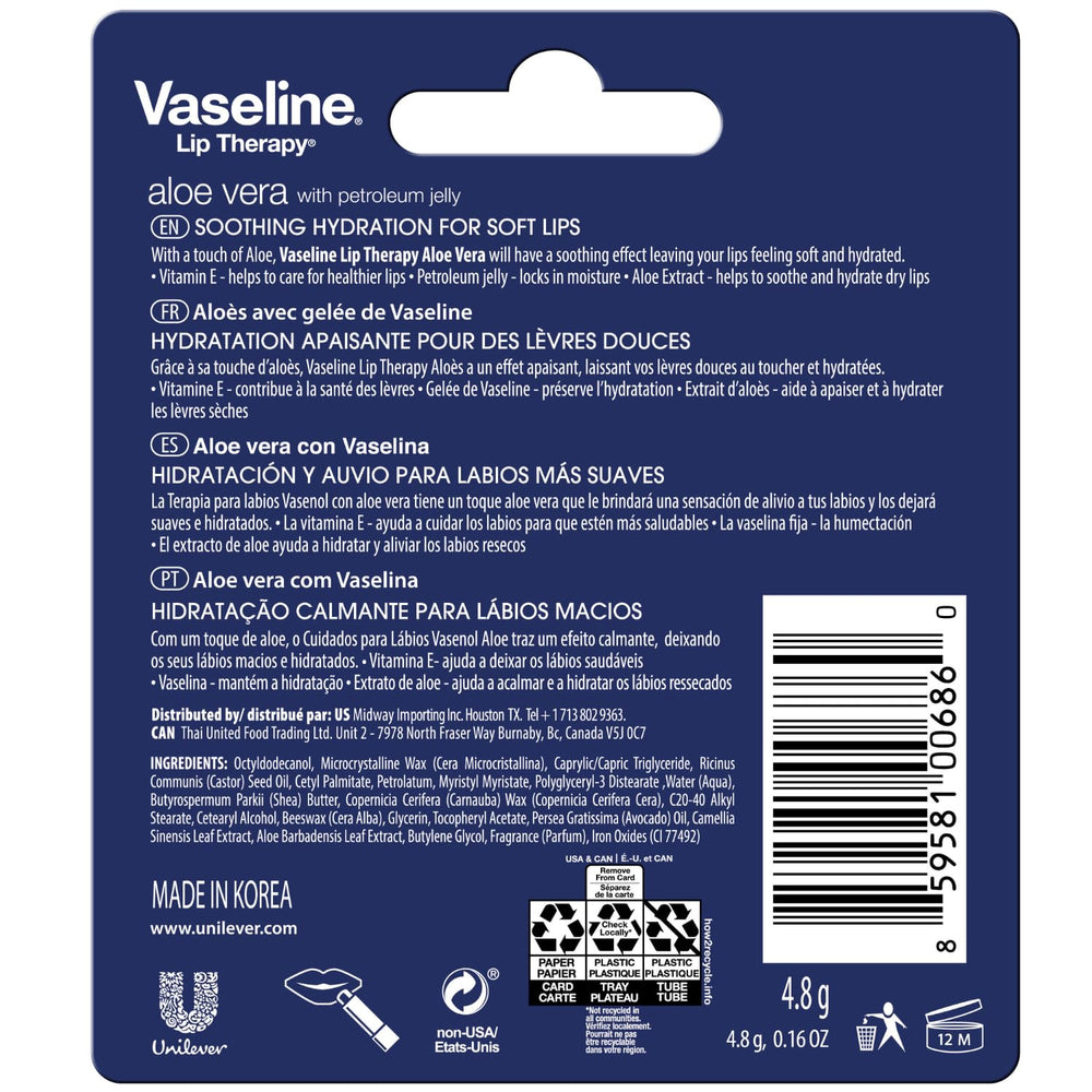 Vaseline open stick close-up showing smooth texture for quick hydration